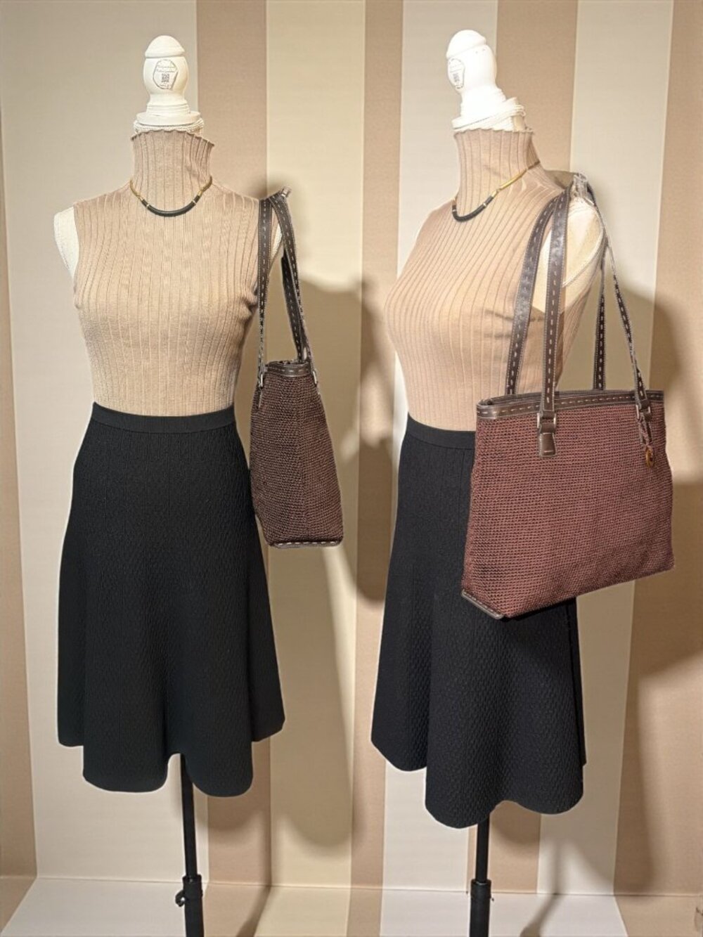 The Sak Shoulder Bag Brown Nylon Crochet Tote with Whipstitch Accent + Bag Charm - Picture 3 of 9